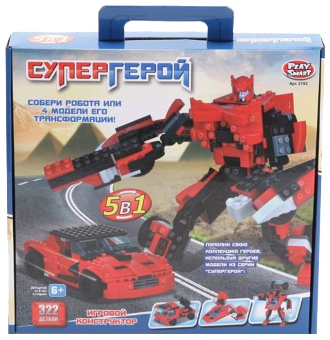 Конструктор 5 в 1 "Супергерой" Play smart 2192, 323 детали.