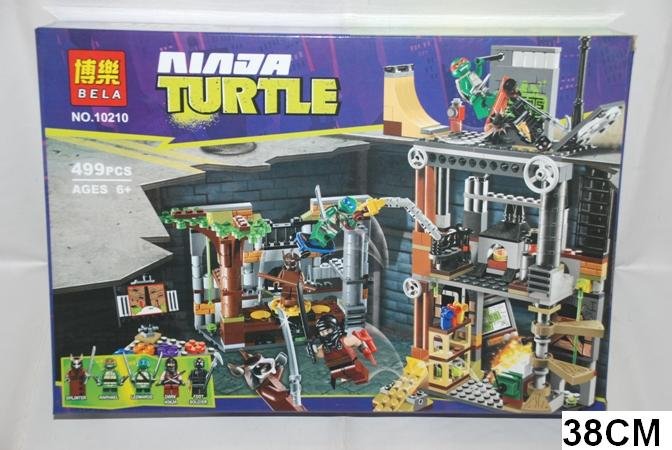 Конструктор Bela Turtles 10210 "Атака логова черепашек", 499 деталей.