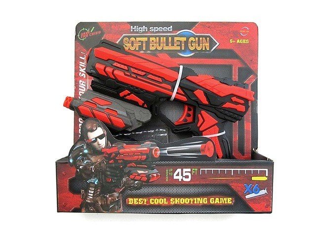 Игрушечный бластер Soft Bullet Gun FJ801 с 6 мягкими пулями