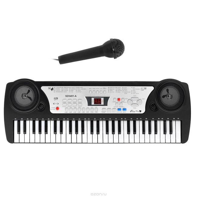 Детский электронный синтезатор-пианино с микрофоном RU5491-A
