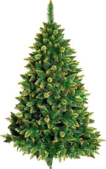 Ель искусственная Снежная королева с золотистым напылением и шишками 1,2 метра