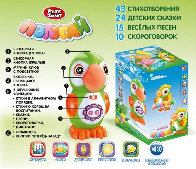 Интерактивная игрушка Умный попугай Play Smart 7496