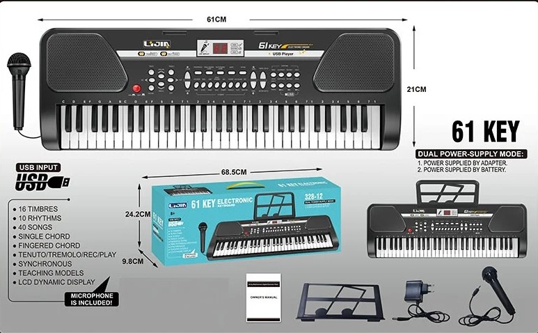 Детский синтезатор 328-12 USB