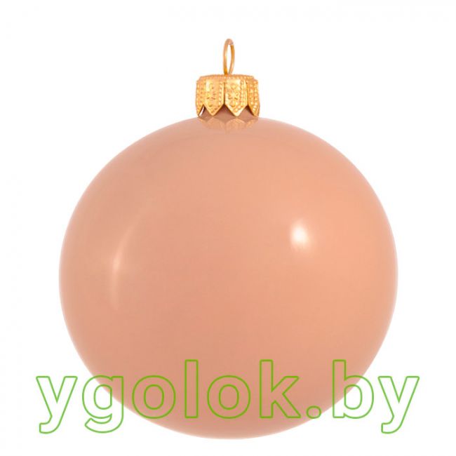 Стеклянная елочная игрушка эмаль какао D-8 см (ручная работа)