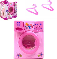 Игрушка детская стиральная машина 15,5 х 20 см на батарейках, крутится барабан, в отсек наливается вода, сливной шланг
